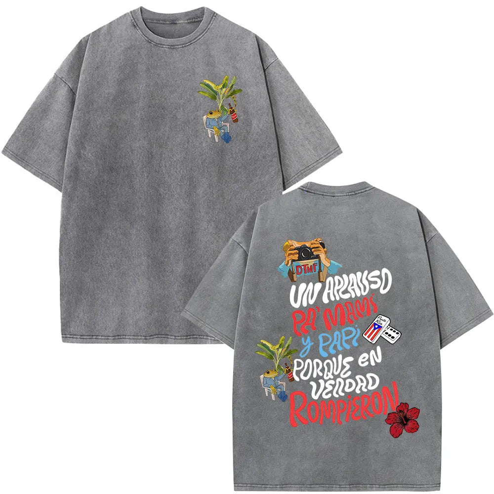 Camiseta Bad Bunny DTMF Mami&Papi Oversize