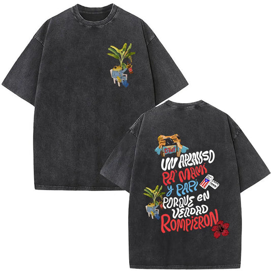 Camiseta Bad Bunny DTMF Mami&Papi Oversize